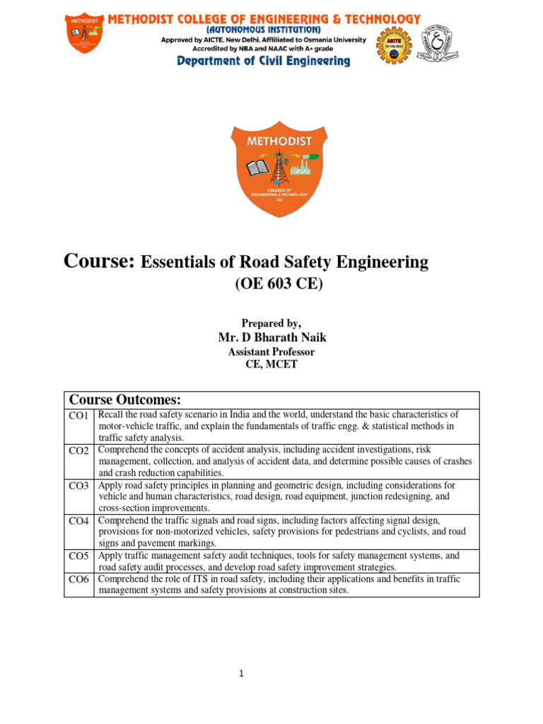 Rse Unit Ii Pdf Traffic Collision Road Traffic Safety