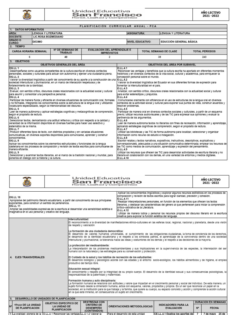 Pca 10° | PDF | Oración (Lingüística) | Adverbio