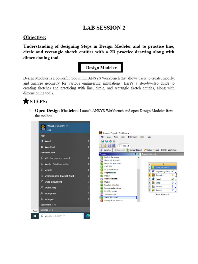 2D Sketching in ANSYS Design Modeler | PDF