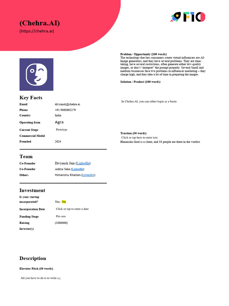 F10 Onepager Template | PDF | Startup Company | Small Business ...