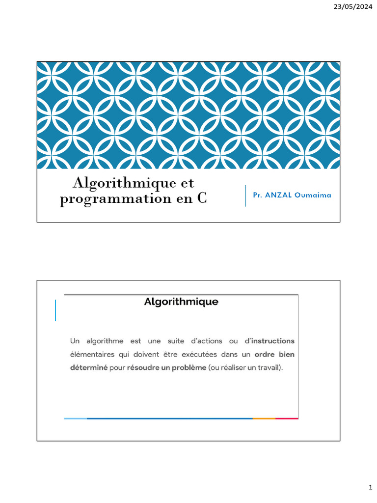 Algorithmique et Programmation en C | PDF | Programmation informatique