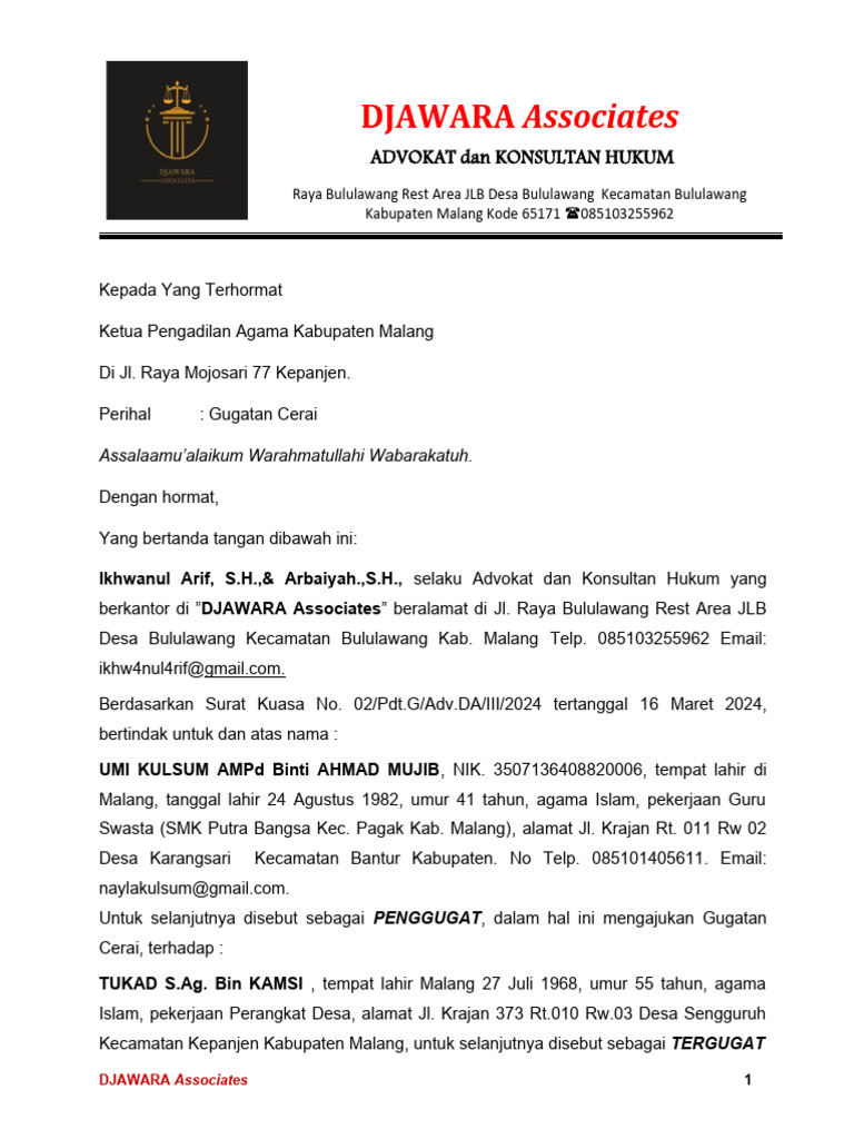 Gugatan Umi Kulsum Fix | PDF
