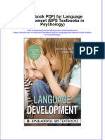 (Download pdf) Etextbook For Language Development Bps Textbooks In Psychology full chapter pdf docx 
