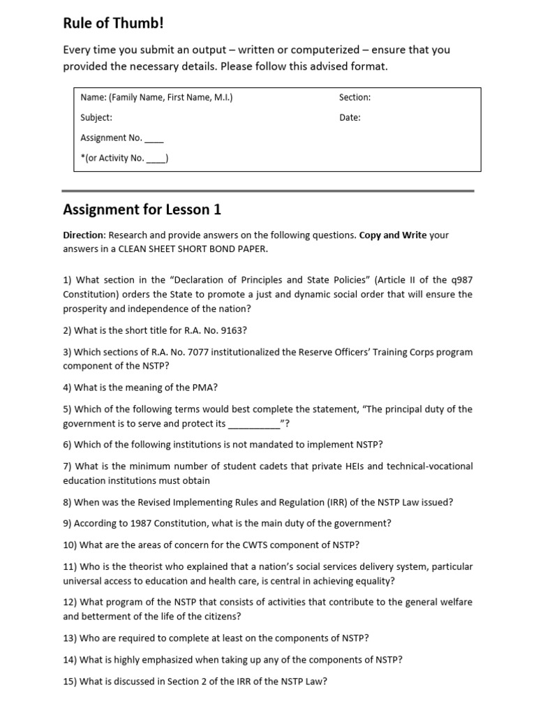 Assignment No. 1 | PDF