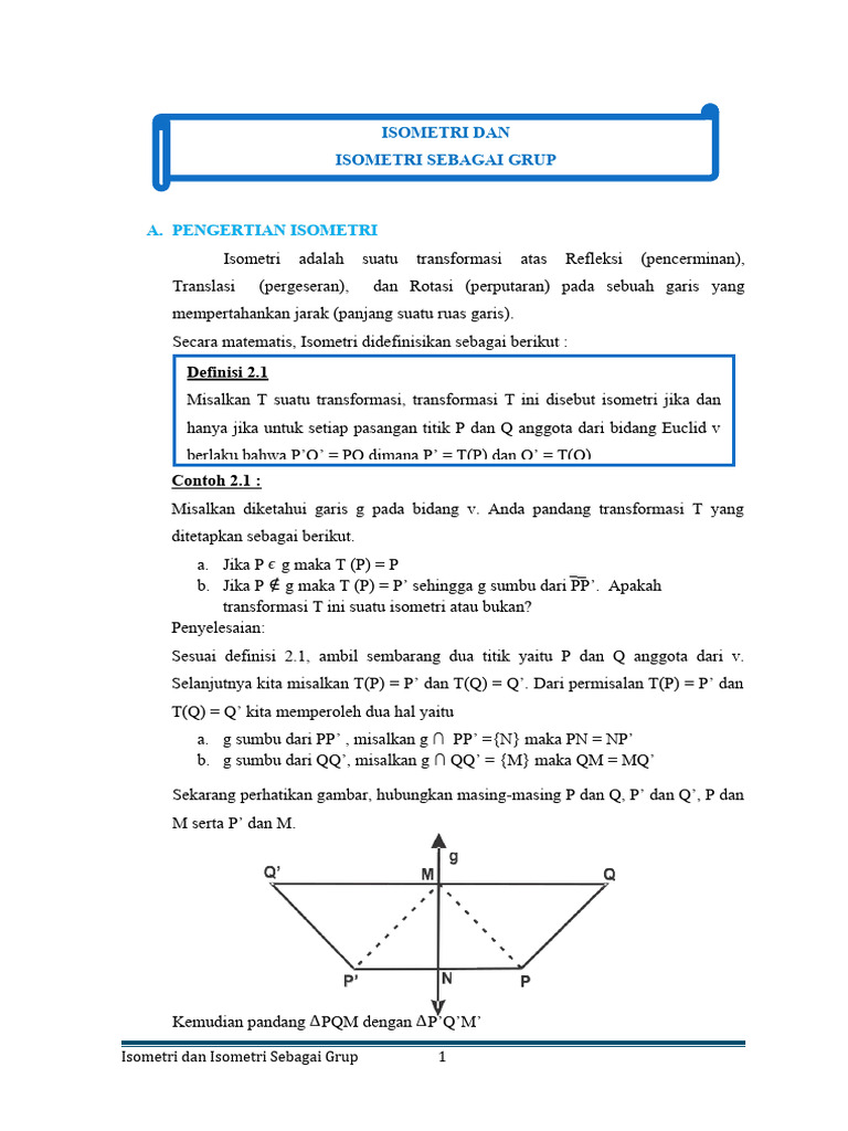 Geometri Transformasi Isometri Dan Isome | PDF