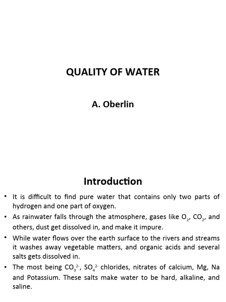 Quality Of Water Pdf Water Water Pollution