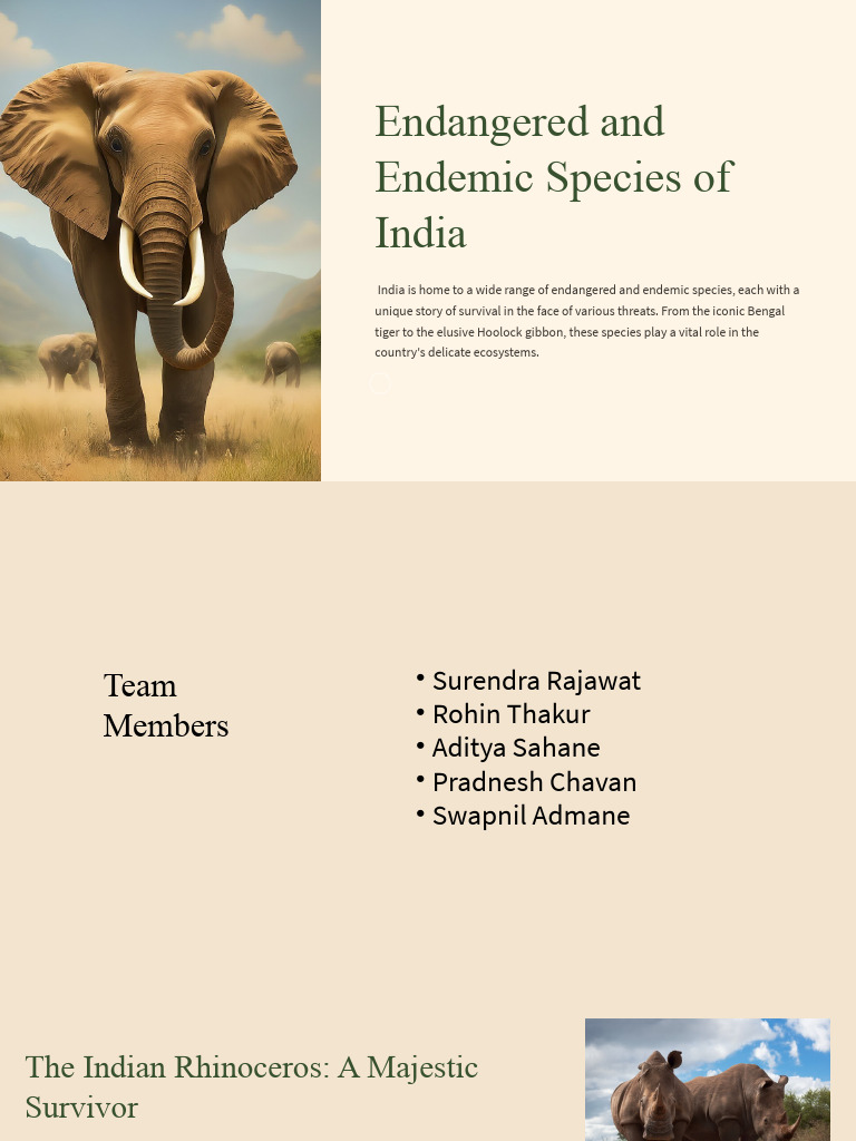 Endangered and Endemic Species of India | PDF | Conservation Biology ...