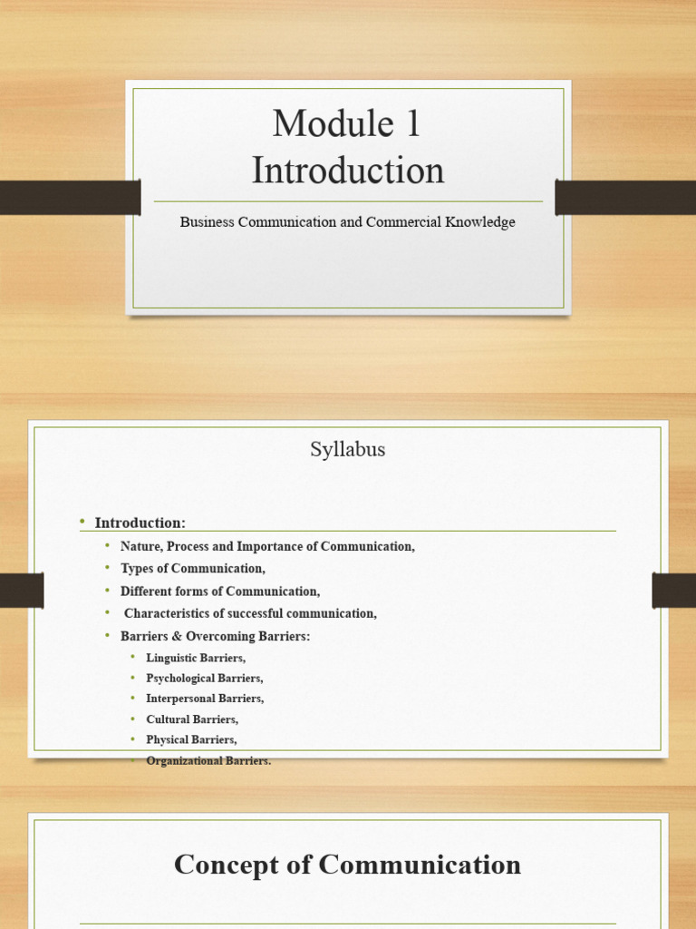 Module 1 Business Communication Pdf Communication Body Language