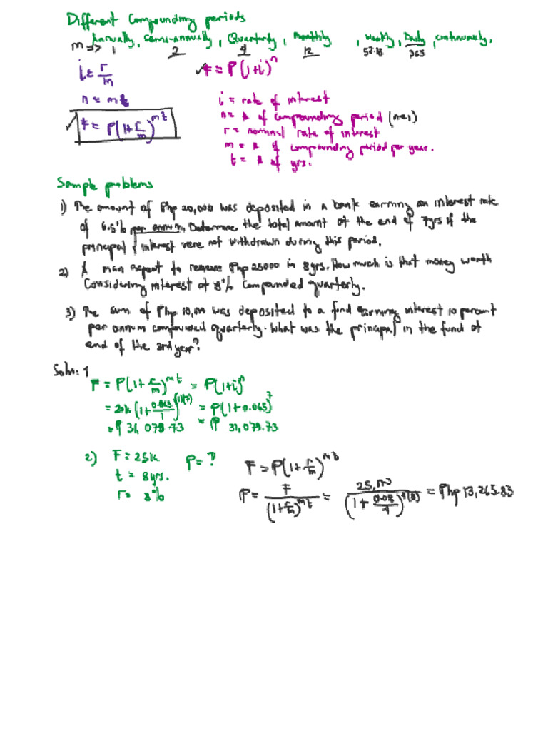 Sample Problem For Compounding Interest | PDF