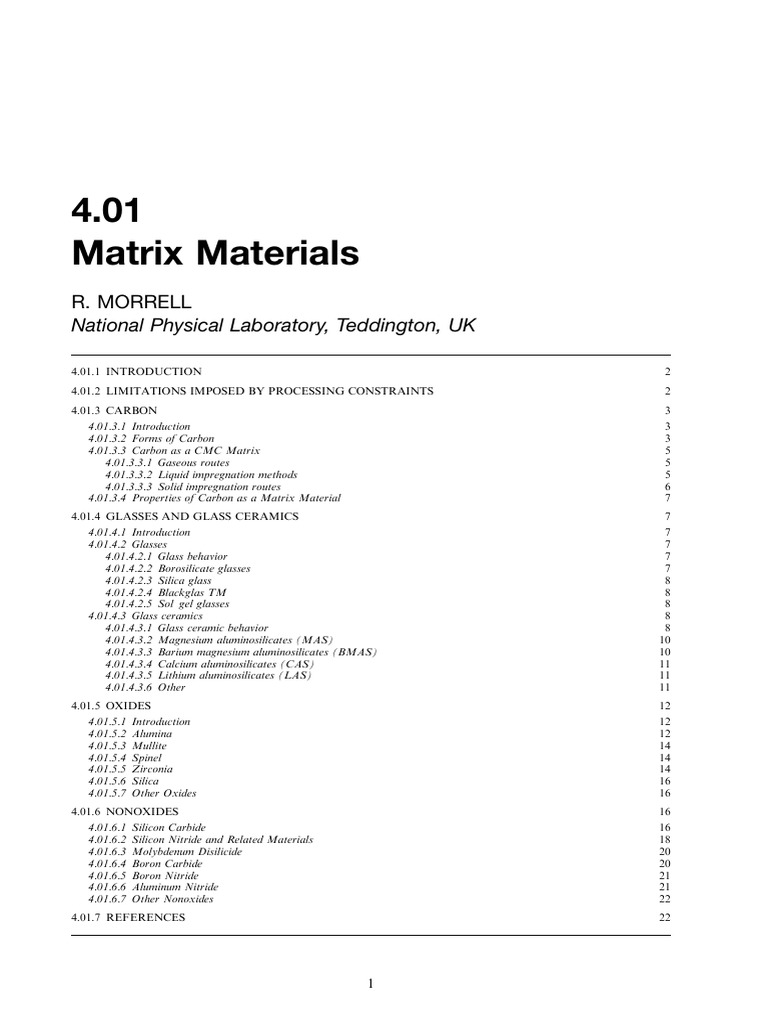 Composite Matrix Materials Overview | PDF | Glasses | Graphite