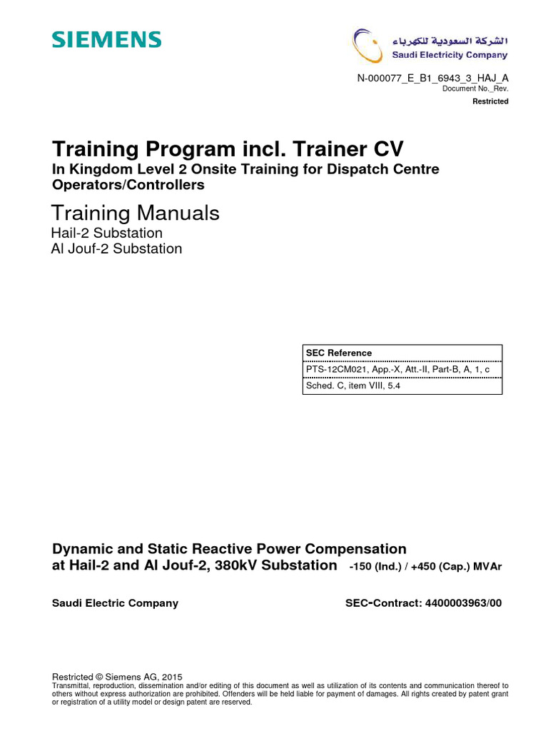 Onsite Training for SVC Operators | PDF | Electric Power Transmission ...
