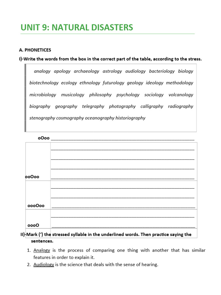 Natural Disasters: Vocabulary & Exercises | PDF | Natural Disasters ...