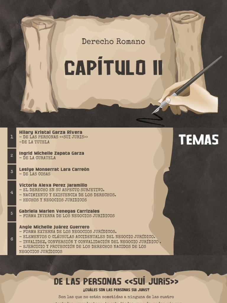 Derecho Romano Presentación Tema 2 - E2 | PDF | Guardián legal | Propiedad
