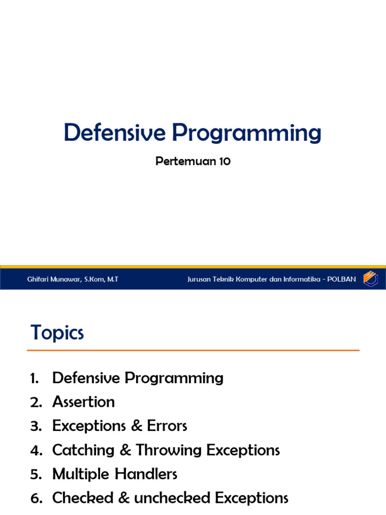 10 - Defensive Programming | PDF