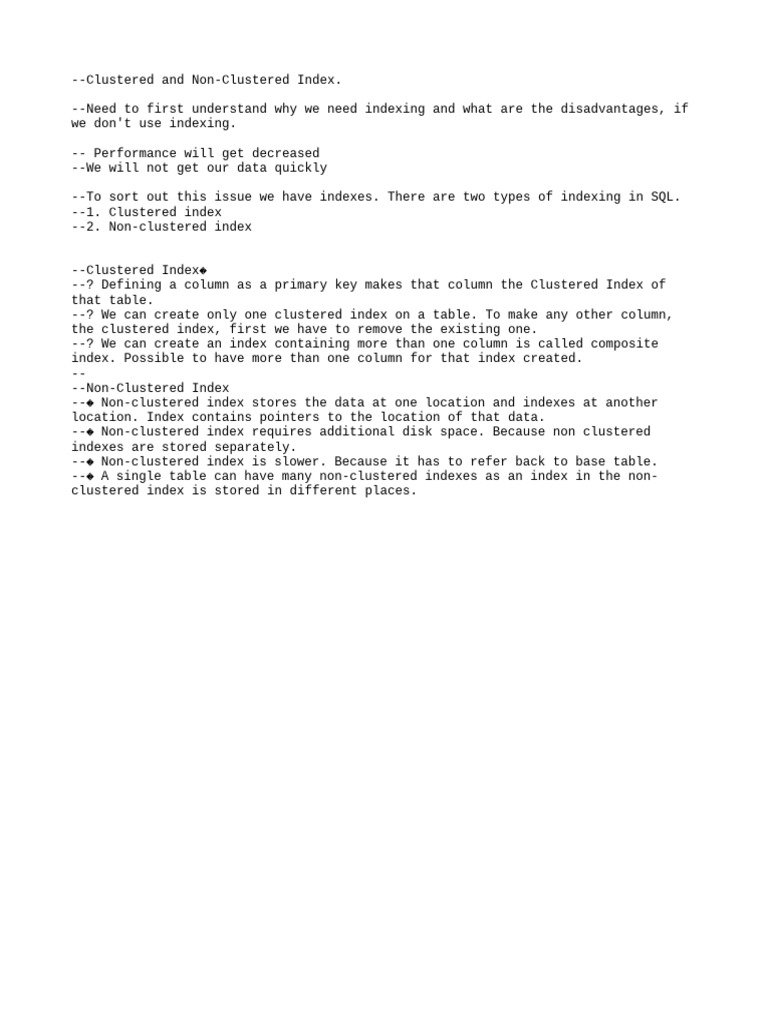 Clustered and Non-Clustered Index | PDF