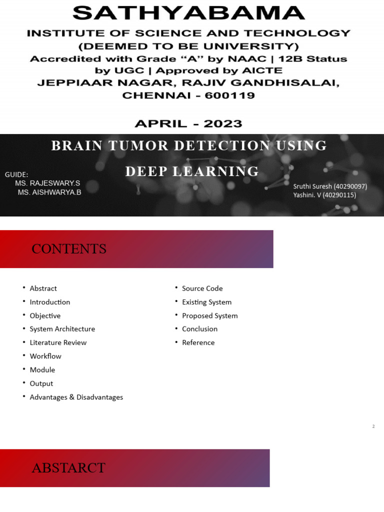 Deep Learning for Brain Tumor Detection | PDF | Artificial Neural ...