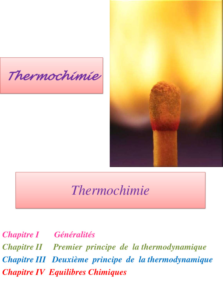 Concepts Clés de la Thermochimie | PDF | Pression | Thermodynamique