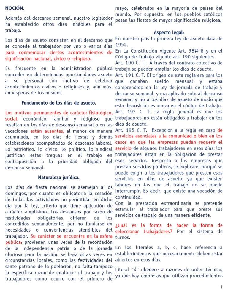 Días de Asueto y Aguinaldo Laboral | PDF | Salario | Derecho laboral
