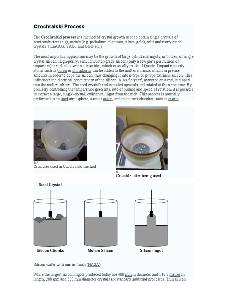 Czochralski Condensed Matter Semiconductor Devices
