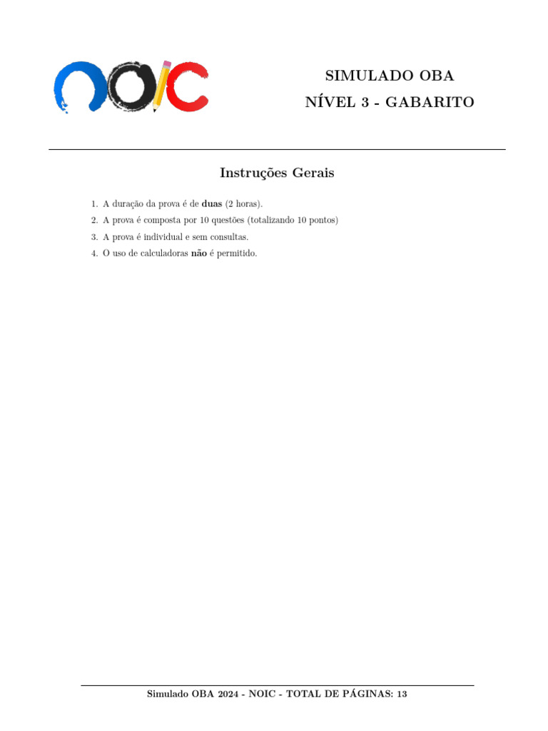 Gabarito do Simulado OBA Nível 3 | PDF | Magnitude aparente | Europa (Lua)