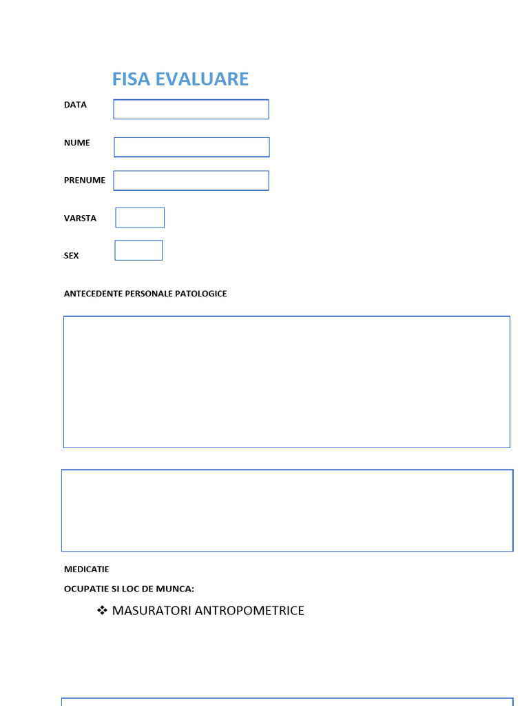 Fisa de Evaluare Pacient Topan Madalina | PDF