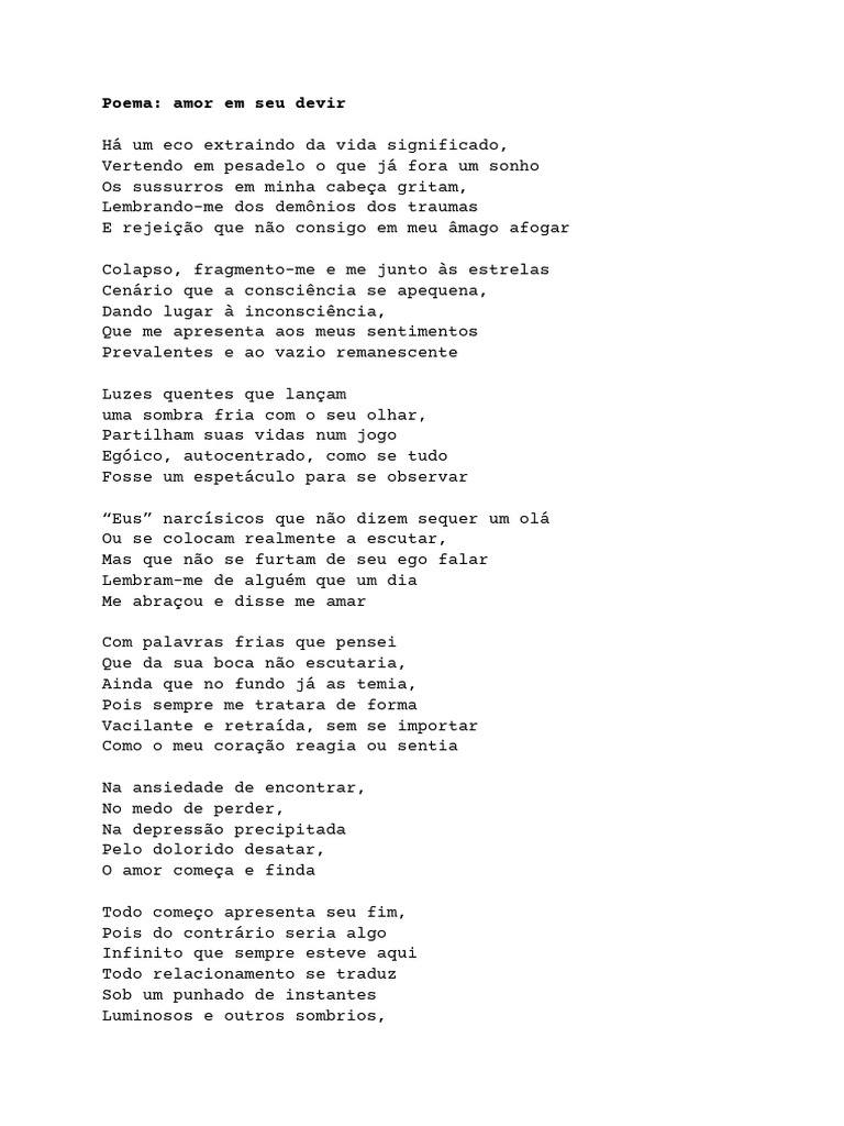 Poemas sobre amor e solidão humana | PDF | Amor | Tempo