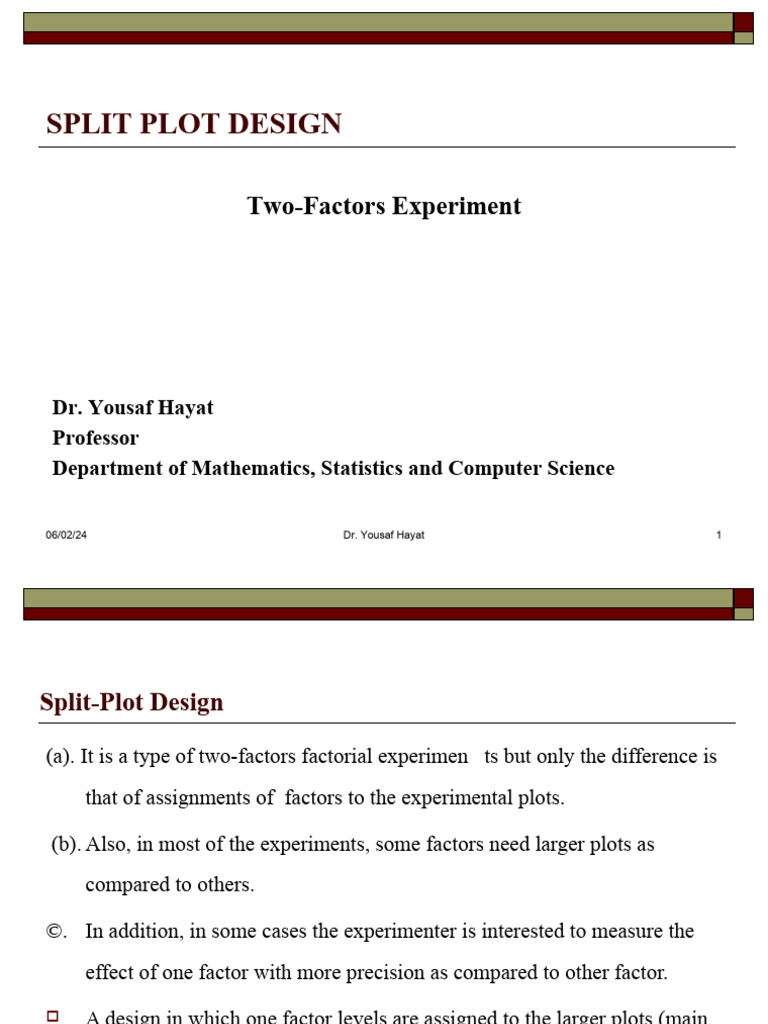 Split Plot Design | PDF | Experiment | Quantitative Research