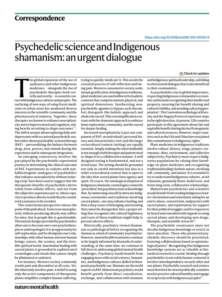 Psychedelics and Indigenous Healing Insights | PDF | Psychedelic Drugs