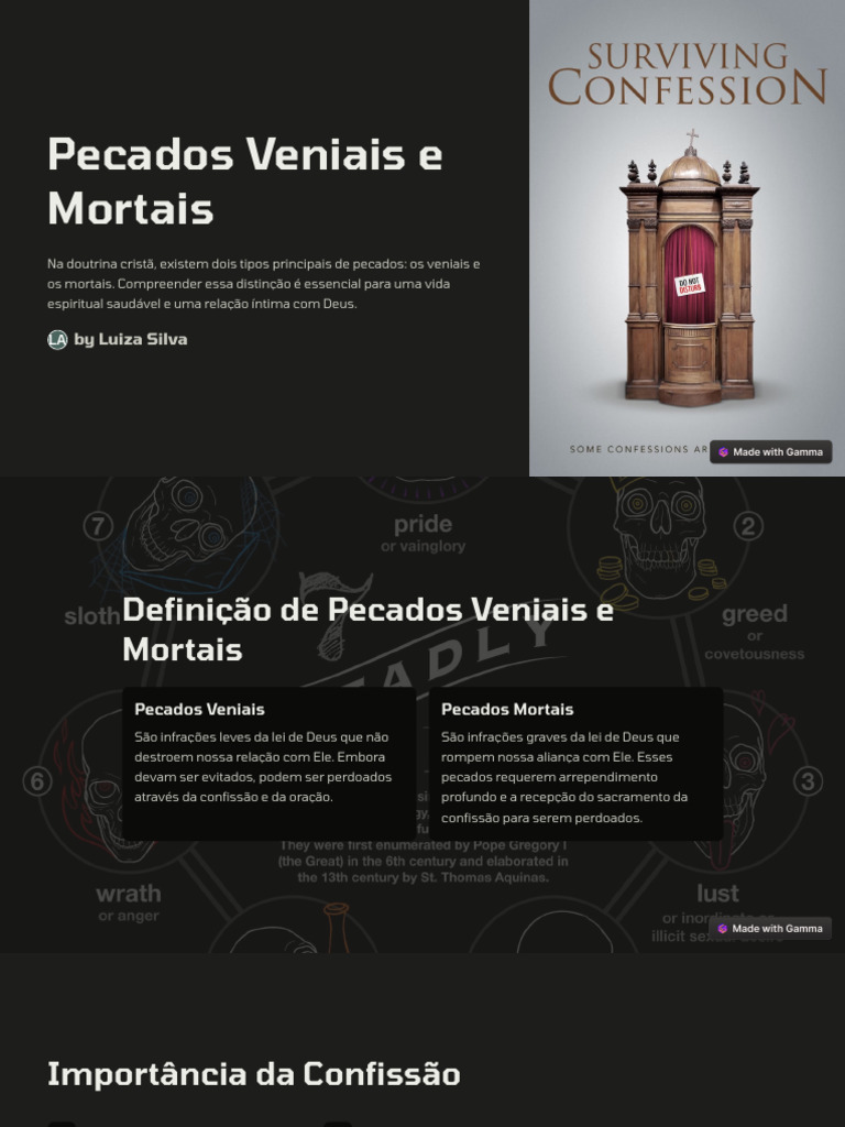 Pecados Veniais e Mortais: Entenda a Diferença | PDF | Pecado | Crença ...