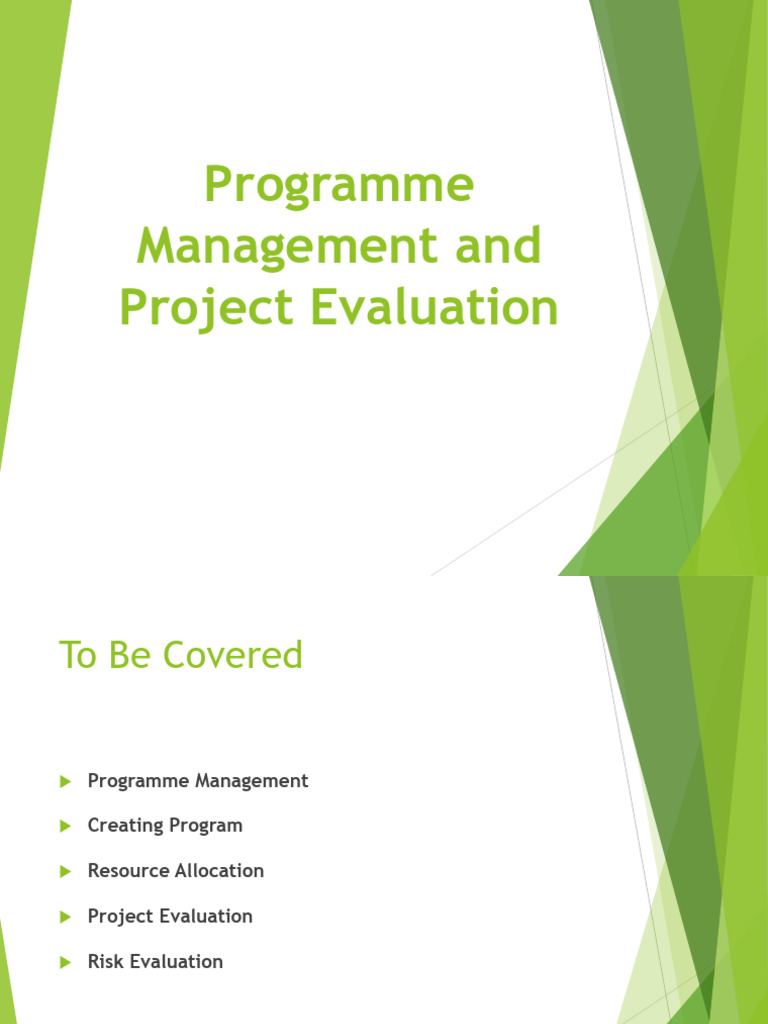Unit2 chapter 2 programme management and project evaluation pdf net