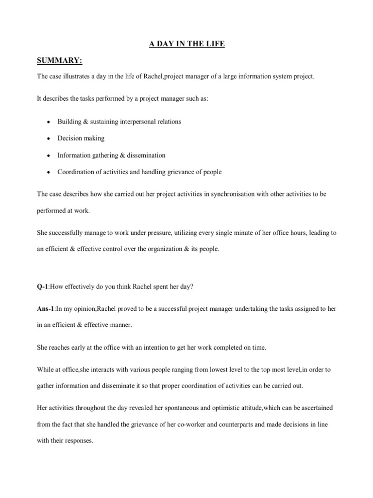 A Day in The Life | PDF | Business | Computers