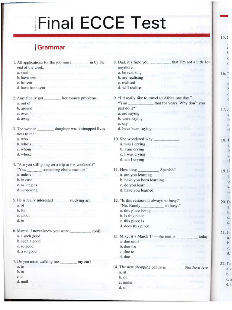 ECCE Test | PDF