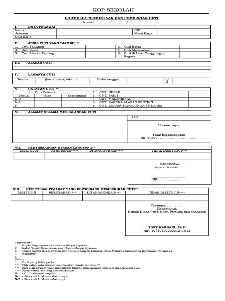 Contoh Format Surat Izin PTT & Cuti PNS.PPPK serta Cuti Umroh | PDF