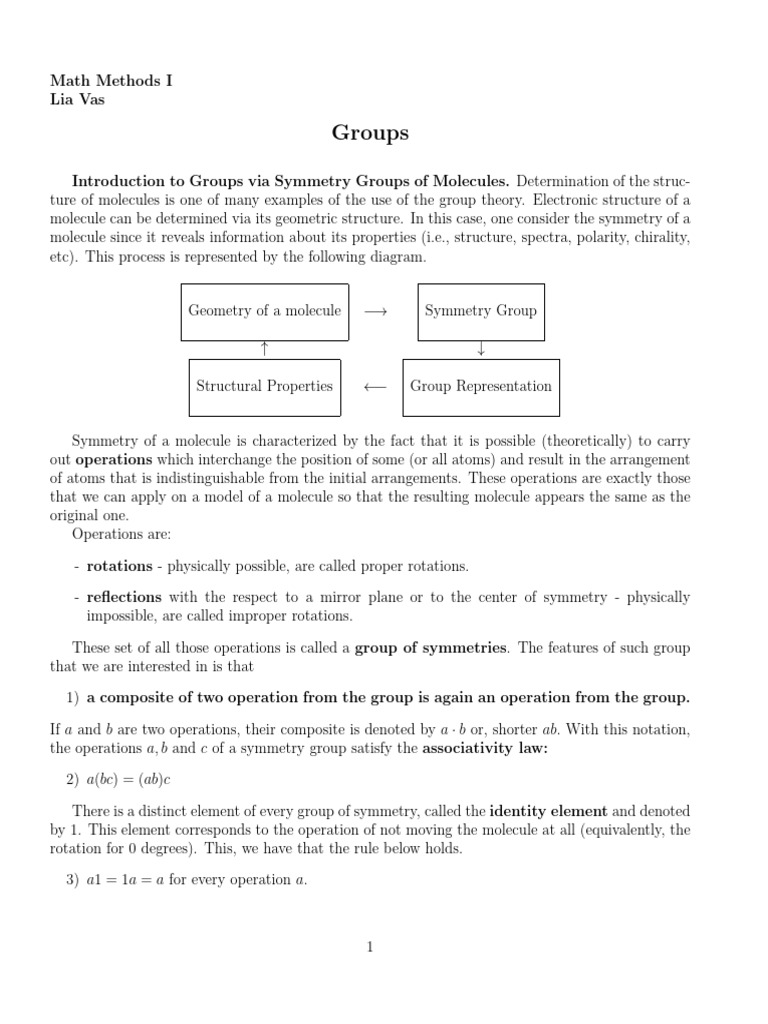 Understanding Group Theory in Chemistry | PDF | Group (Mathematics ...
