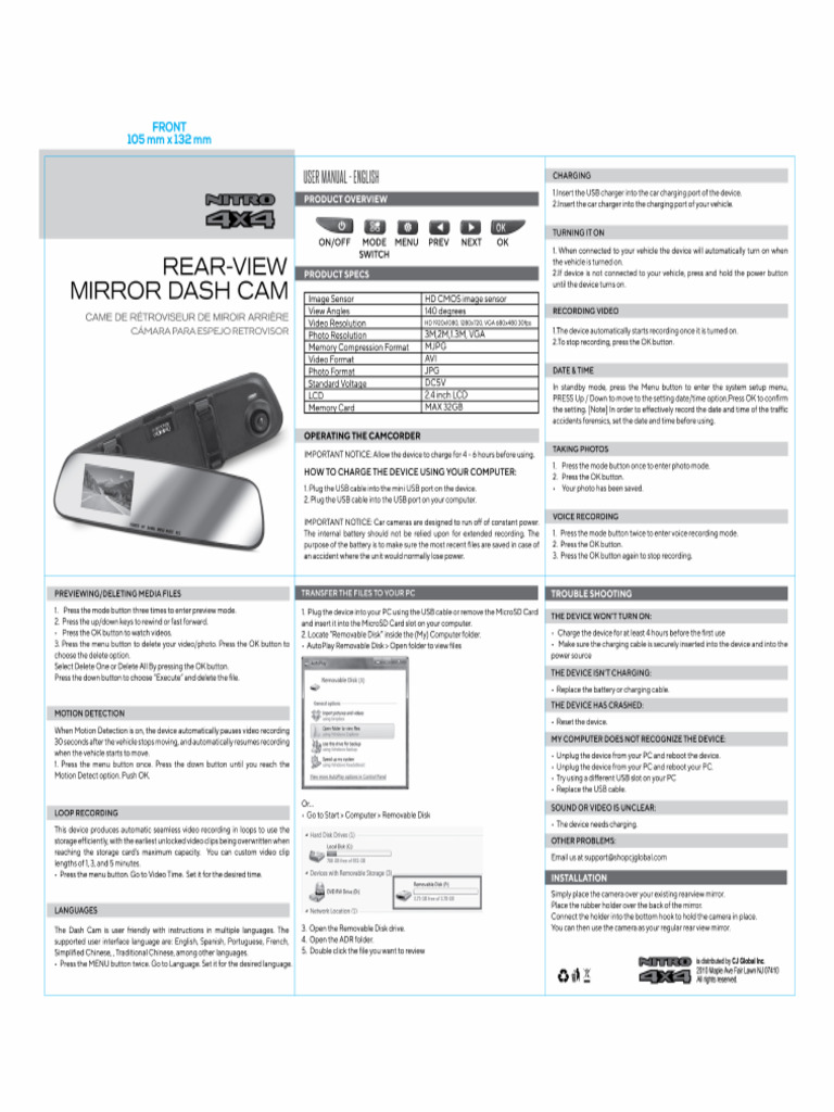 24140RearViewMirrorDashCamManual PDF