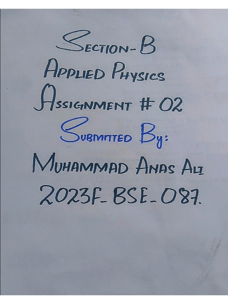 2023F - BSE - 087, Assignment # 02, Muhammad Anas Ali, Section - B | PDF