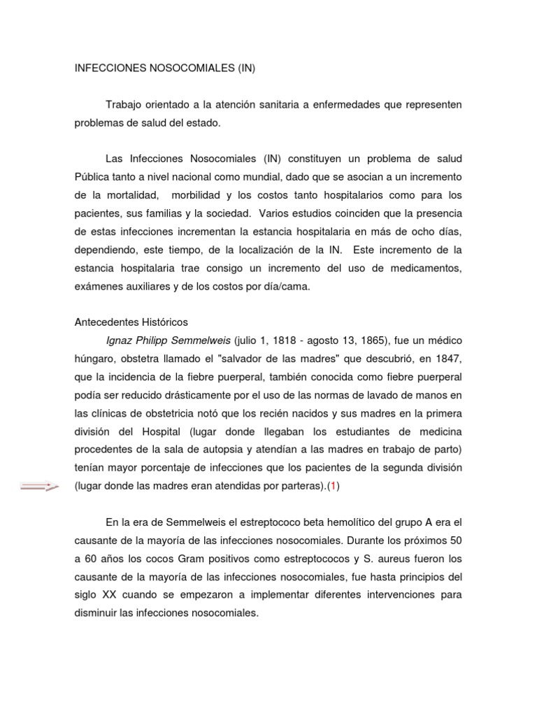 Enfermedades Nosocomiales Pdf Infección Adquirida En El Hospital