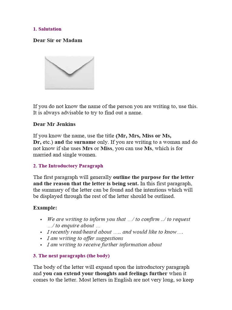 Writing Letters | PDF | Madam