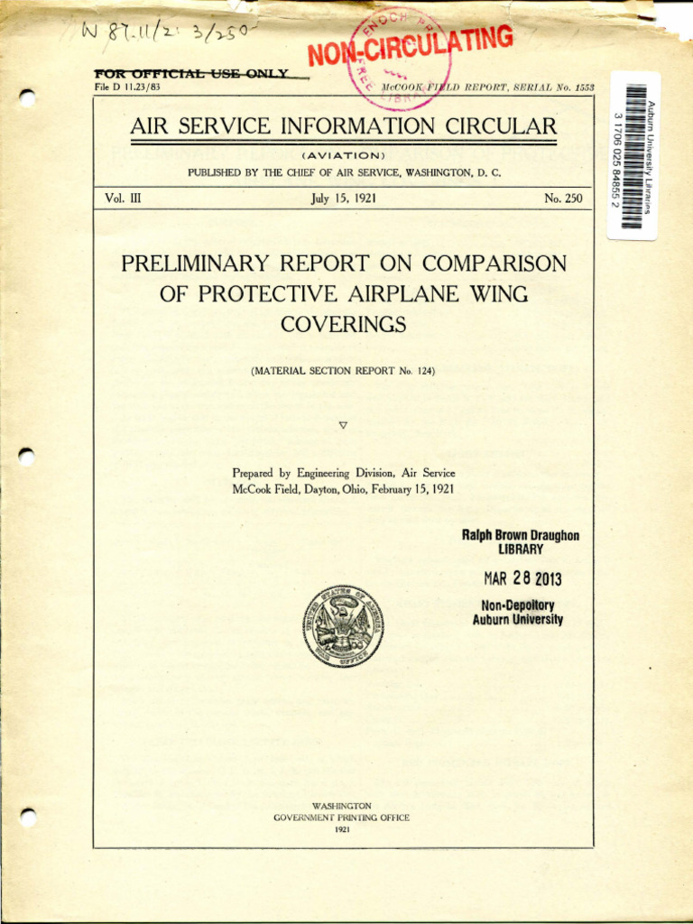 Airplane Wing Coverings Comparison Report | PDF