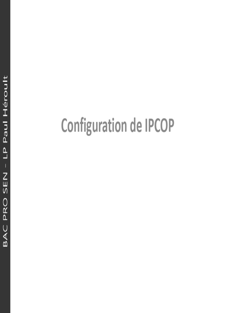 Configuration et Administration d'IPCOP | PDF | Système de noms de ...