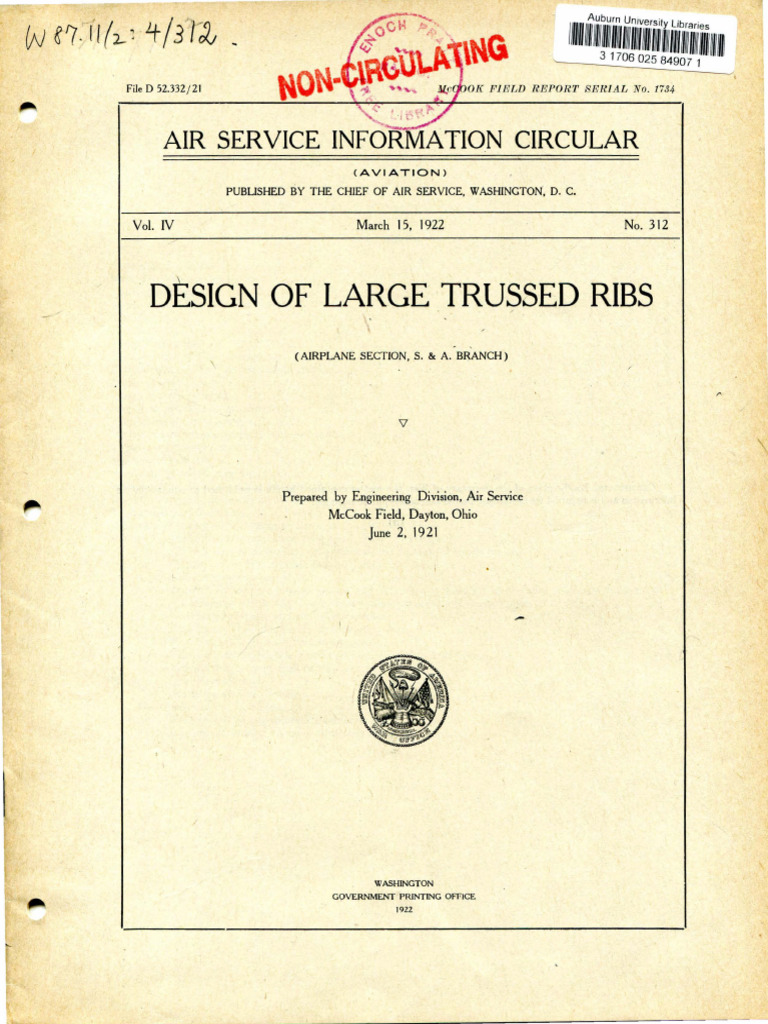 Design of Large Trussed Ribs (15 March 1922) | PDF | Truss | Bending