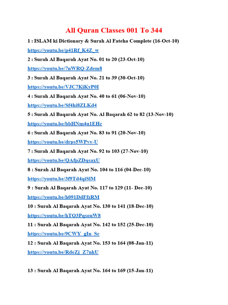 Comprehensive Quran Class Series | PDF | Religious Books | Islamic ...