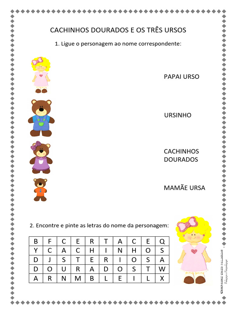 Cachinhos Dourados Atividades Pdf Pdf Cachinhos Dourados E Os Três