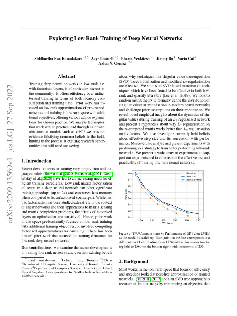 Low Rank Training in Deep Neural Networks | PDF | Artificial Neural ...