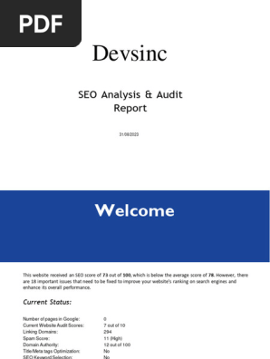 Devsinc - SEO Analysis Report
