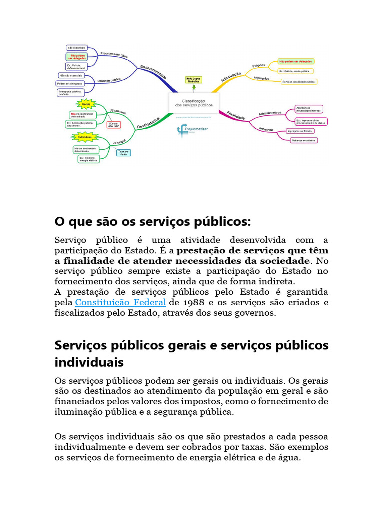 Entendendo os Serviços Públicos Essenciais | PDF | Serviços públicos ...