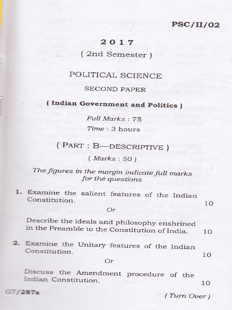 2nd Sem Polsc 2017 | PDF