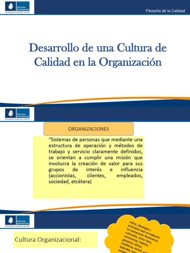 Tema 2.1. Desarrollo de Una Cultura de Calidad | PDF | Cultura ...