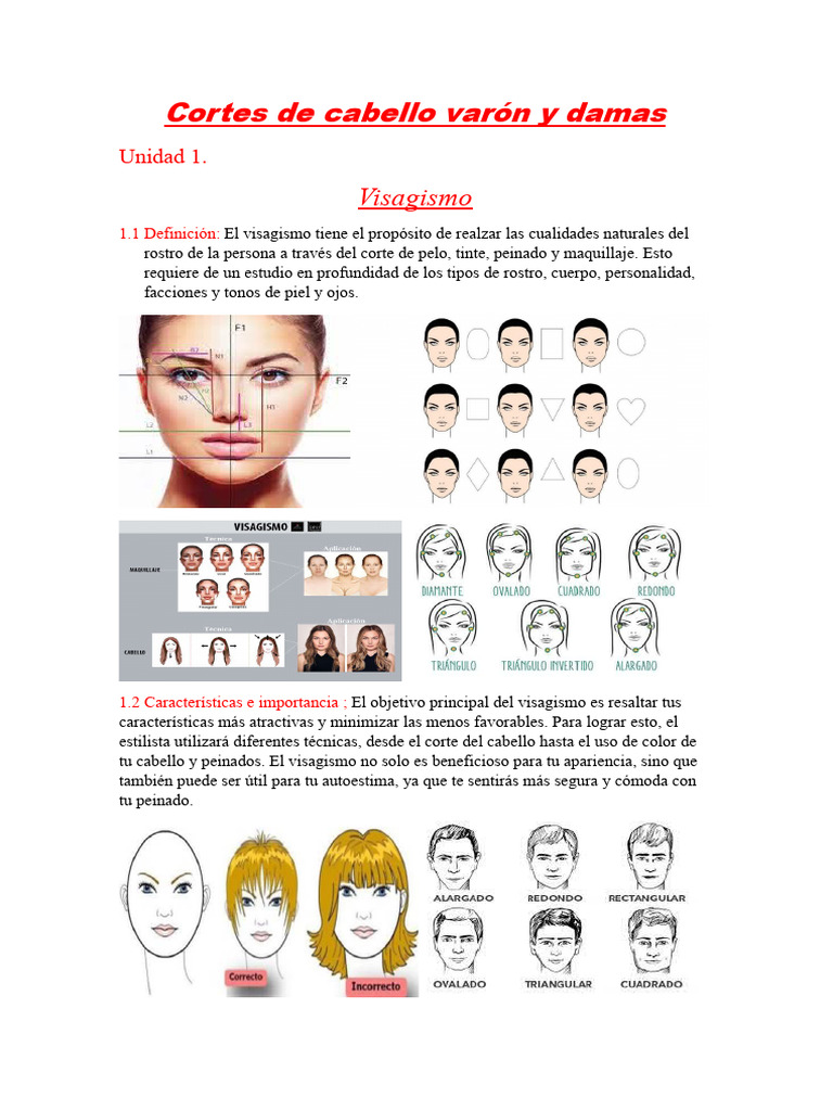 Visagismo en Cortes de Cabello | PDF | Color | Pelo