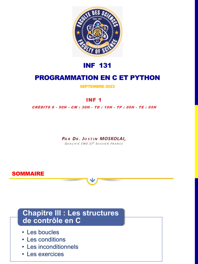 Programmation en C et Python | PDF | Structure de contrôle ...